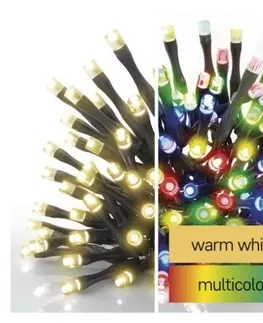 Vánoční řetězy a lamety EMOS LED vánoční řetěz 2v1 Multi s programy 10 m teplá bílá/barevná