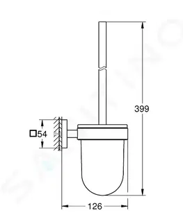 WC štětky GROHE QuickFix Start Cube WC štětka nástěnná s držákem, sklo/chrom 40977000