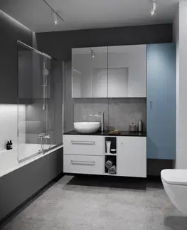 Koupelnová zrcadla CERSANIT Zrcadlová skříňka LARGA 60 modrá S932-017