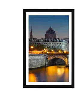 Města Plakát s paspartou oslňující panorama Paříže