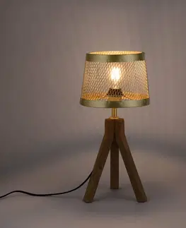 Stolní lampy JUST LIGHT. Dřevěná stolní lampa Frederik, trojnožka
