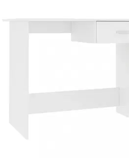 Pracovní stoly Psací stůl se zásuvkou 100x50 cm Dekorhome Bílá