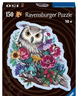 Hračky puzzle RAVENSBURGER - Dřevěné puzzle tajemná sova 150 dílků