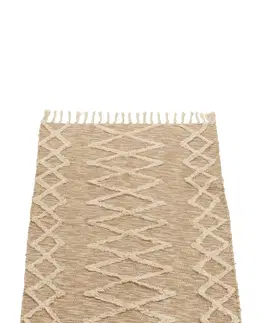 Koberce a koberečky Béžový bavlněný kobereček Zita s třásněmi - 105*61 cm J-Line by Jolipa 33997