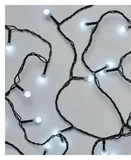 LED řetězy EMOS LED vánoční cherry řetěz – kuličky, 48 m, venkovní i vnitřní, studená bílá, časovač D5AC05