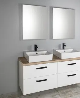Koupelnový nábytek AQUALINE VEGA umyvadlová skříňka 51,5x60x43,6cm, 2x zásuvka, bílá VG052