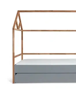 Postele ArtBel Dětská postel s přistýlkou LOTTA domeček | 90 x 200 cm Barva: Šedá