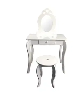 Dekorace do dětských pokojů Dětský kosmetický stolek se zrcadlem Elza, 68 x 40 x 106,5 cm 