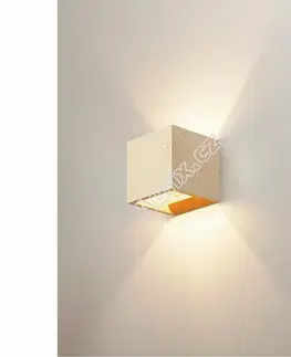 Osvětlení stěn !VÝPRODEJ! SOLID CUBE nástěnné světlo QT14 žlutý pískovec max. 25W - BIG WHITE (SLV)