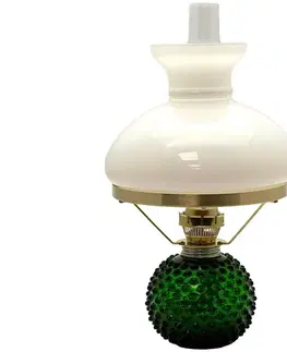 Lampy Floriánova huť Petrolejová lampa EMA 38 cm tmavě zelená 