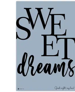 Obrazy s textem Obraz do dětského pokoje SWEET DREAMS se jménem
