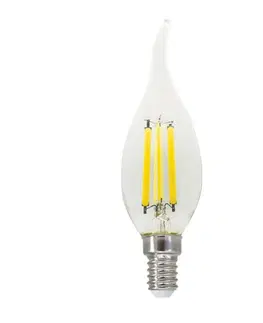 LED žárovky ACA Lighting LED FILAMENT E14 C35 s plamínkem 6W 4000K 230V AC 770lm RA80 FLAM6NWTIP