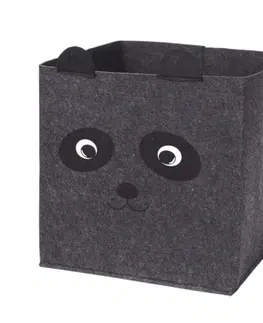 Úložné boxy DekorStyle Box na hračky Panda tmavě šedý