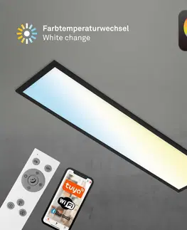 Chytré osvětlení BRILONER CCT svítidlo LED panel, 100 cm, 28 W, 3000 lm, černá BRILO 7385-015