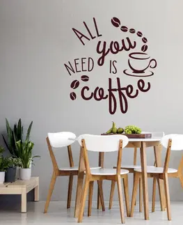 Samolepky na zeď Samolepka do kuchyně a jídelny - All you need is coffee