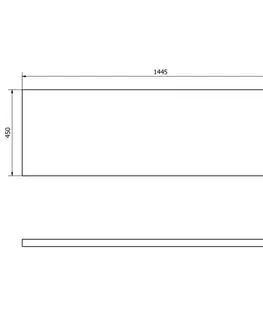 Koupelnový nábytek AQUALINE VEGA deska pod umyvadlo 145x45cm, dub platin VG750