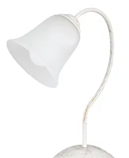 Lampy na noční stolek Rabalux stolní lampa Fabiola E27 1x MAX 40W antikovaná bílá 7260