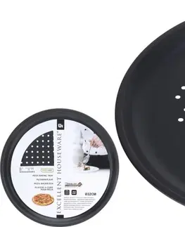 Plechy na pečení Mondex Plech na pizzu LAMELA 32 cm černý