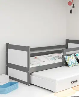 Postele BMS Dětská postel s přistýlkou RICO 2 | šedá 80 x 190 cm Barva: Bílá