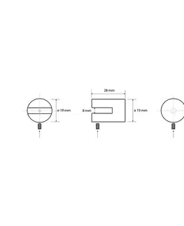Regály a poličky SAPHO XR008 X-Round držáky skleněné poličky 8 mm, stříbrná