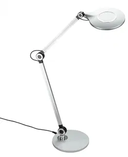 Stolní lampy do kanceláře BRILONER CCT LED stolní lampa na psací stůl, pr. 20 cm, 9 W, stříbrná BRILO 7027-014