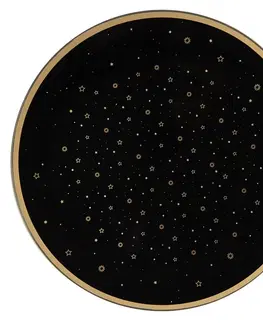 Talíře Černo-zlatý servírovací talíř s hvězdičkami - Ø 33*1 cm Clayre & Eef STS85-1