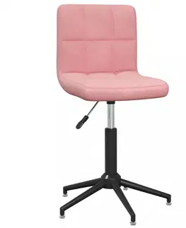 Židle Otočná jídelní židle 2 ks samet / kov Dekorhome Růžová