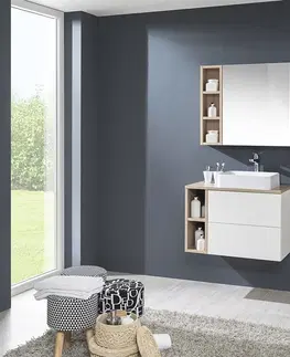 Koupelnový nábytek MEREO Aira, koupelnová skříňka s umyvadlem z litého mramoru 61 cm, bílá CN710M