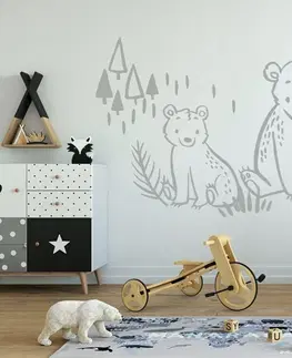 Nálepky na stěnu Jednobarevná šedá nálepka do dětského pokoje se zvířátky