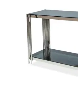 Konferenční stolky Expedo Konzolový stolek LOSSI C, 120x78x40, sklo/chrom