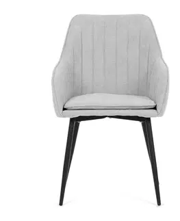 Bydlení a doplňky Sada jídelních polstrovaných židlí 2 ks, stříbrná, 53 x 80 x 62 cm