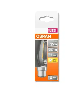 LED žárovky OSRAM OSRAM LED svíčka B22d Classic B filament 2,5W čirá