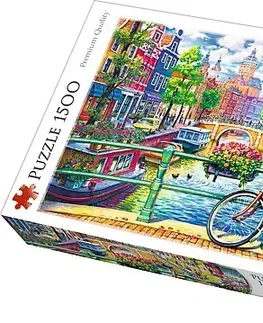 Hračky puzzle TREFL - puzzle Kanál v Amsterdamu 1500
