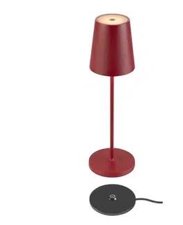 LED stolní lampy BIG WHITE (SLV) VINOLINA TWO stolní svítidlo, aku, IP65, 2200/2700/3000 K, TOUCH, červená 1007694
