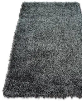 Koberce a koberečky Dywany Lusczow Kusový koberec LOVE SHAGGY černý, velikost 60x110
