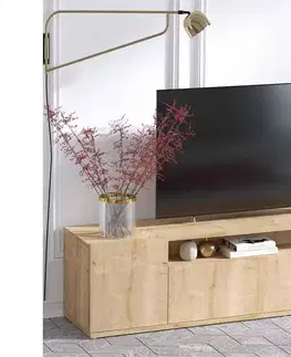 TV stolky Sofahouse Designová TV sestava Baruna vzor dub
