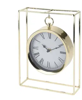 Stolní hodiny DekorStyle Stolní kovové hodiny 25 cm zlaté