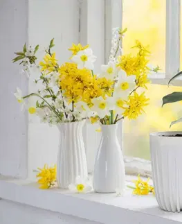Květináče a truhlíky DekorStyle Květináč STRIPPED ECO V 30 cm bílý