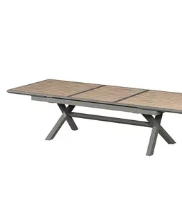 Zahradní stolky DEOKORK Hliníkový stůl VERONA 250/330 cm (šedo-hnědý/medová)