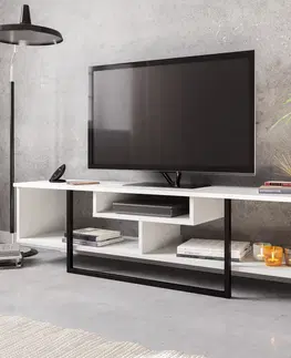 Televizní stolky Televizní stolek ASAL bílý černý