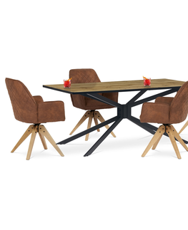 Jídelní stoly Jídelní stůl JOKOSA, dub divoký/černý mat
