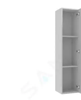 Koupelnový nábytek Kielle Vega Vysoká skříňka závěsná, 140x33x33 cm, lesklá bílá 50218010