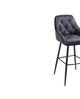 Barové židle LuxD Designová barová židle Garold šedý samet