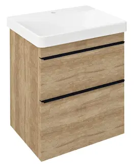 Koupelnový nábytek SAPHO SITIA umyvadlová skříňka 56,4x70x43,4cm, 2xzásuvka, dub alabama