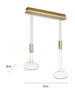 Inteligentní lustry Q-Smart-Home Paul Neuhaus Q-ETIENNE LED závěsné světlo 2x mosaz