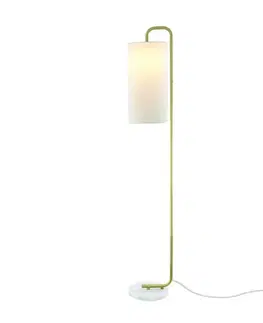 Designové stojací lampy ACA Lighting stojací lampa 1XE27 OSAKA zlatá + bílá mramor, kov IP20 26,5X23XH160CM ML121811F