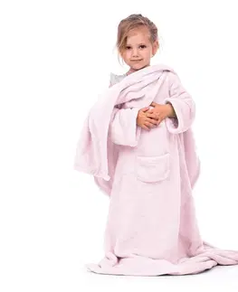 Přikrývky Dětská deka s rukávy DecoKing Lazy růžová, velikost 90x105