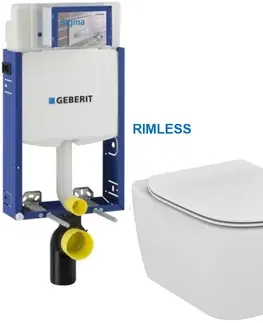 Záchody GEBERIT KOMBIFIX ECO, nádržka UP 320 bez tlačítka + WC Ideal Standard Tesi se sedátkem RIMLESS 110.302.00.5 TE2