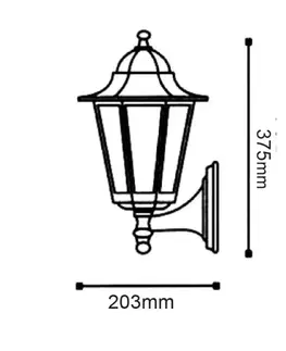 Rustikální venkovní nástěnná svítidla ACA Lighting Garden lantern venkovní nástěnné svítidlo HI6171GB