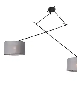 Zavesna svitidla Závěsná lampa černá s odstínem 35 cm šedá nastavitelná - Blitz II
